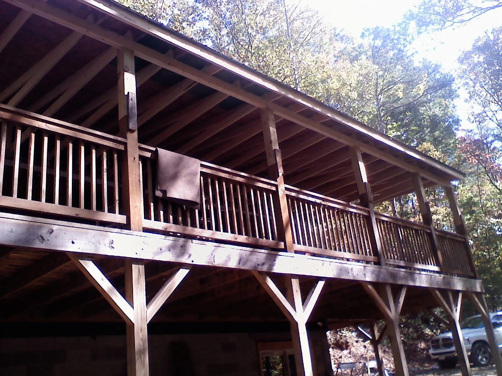 Timber framing under a new elevated porch and deck — Roof Leak Repair in Dundalk by Roofing Brothers